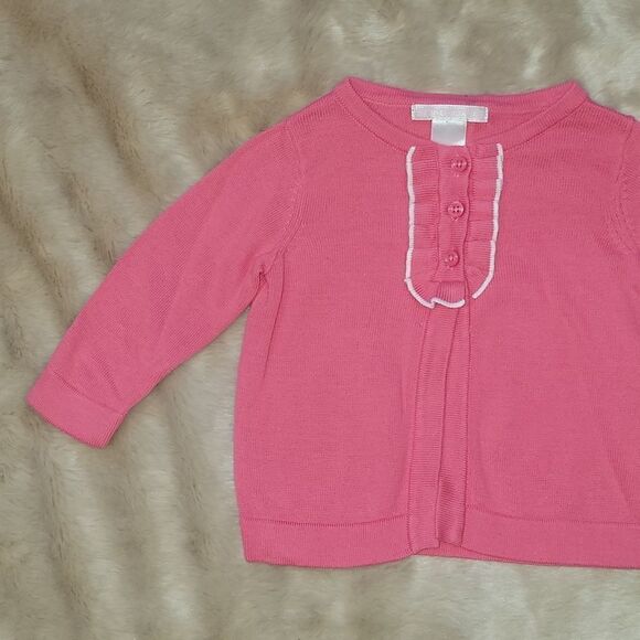 JANIE AND JACK PINK 3-BUTTON CARDIGAN, SIZE 3-6 MONTHS - Picture 3 of 7